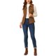 thumbnail image 2 of INSPIRE CHIC Chaqueta de Mujer con Cremallera Sin Mangas Anorak Chaleco Utilitario con Bolsillos S Marrón, 2 of 6