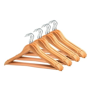 Oem - Pack 3 Perchas Colgadores Ganchos De Madera Ropa Perchero Cc