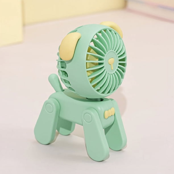 1PC Deer/Dog Portable Handheld Battery Powered Fan, 500mAh USB Rechargeable Battery Operated Fan Desk Fan Mini Small Fan