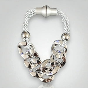 Pack De 02 Sujetadores Cadena Magnéticas Para Cortinas Plata