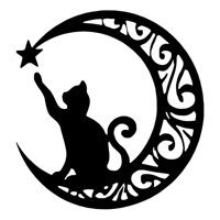 Genérico - Cuadro Decorativo Figura Gato Luna Mdf