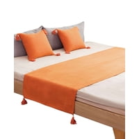 Imac Hogar - Piecera Sin Fundas Con Pompones Naranja