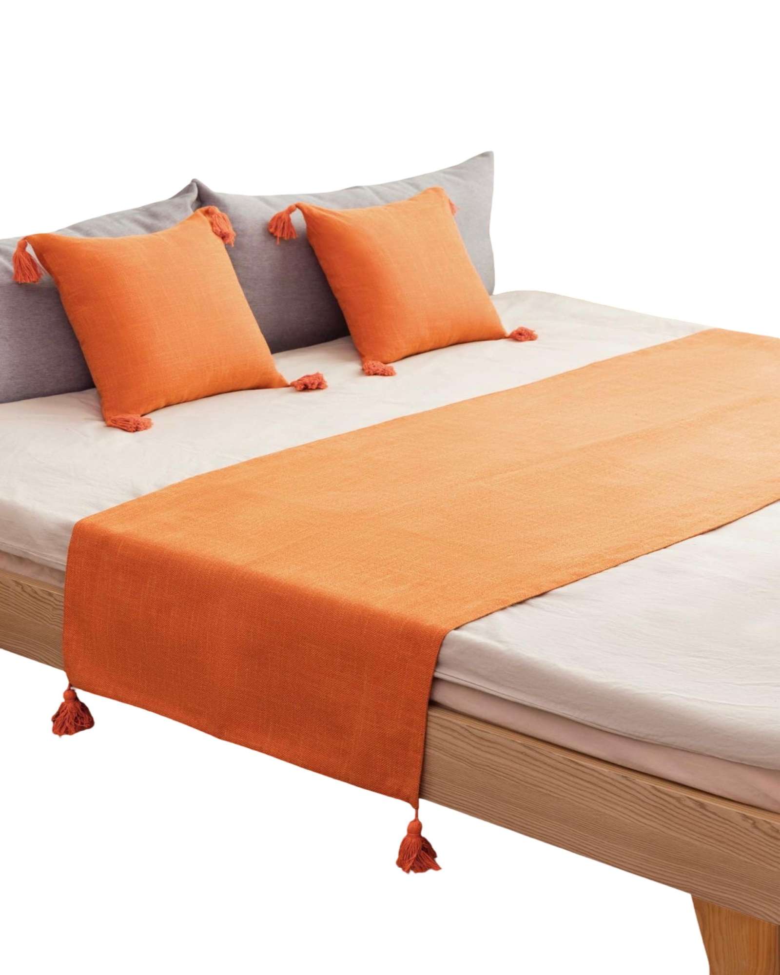 Imac Hogar - Piecera Sin Fundas Con Pompones Naranja