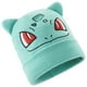 thumbnail image 1 of Gorro para niños con diseño de Pokémon, cómodo, tejido en invierno, color turquesa, bulbasaur, 1 of 3