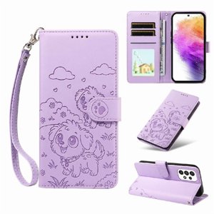 Funda Billetera Foxdock Compatible Con Samsung Galaxy A73 5G, Diseño Perrito Tierno, Ranuras Para Tarjetas Y Soporte Plegable