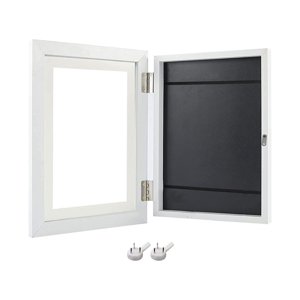 Magideal - Marco De Arte Para Niños Marco De Fotos Apertura Frontal Intercambiable Resistente A Roturas Con Correas Elásticas Marco De Ilustraciones Para Niños Blanco M