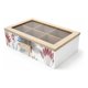 thumbnail image 1 of Caja Porta Té Madera 6 Compartimentos Organizadora 24cm - Flores, 1 of 3