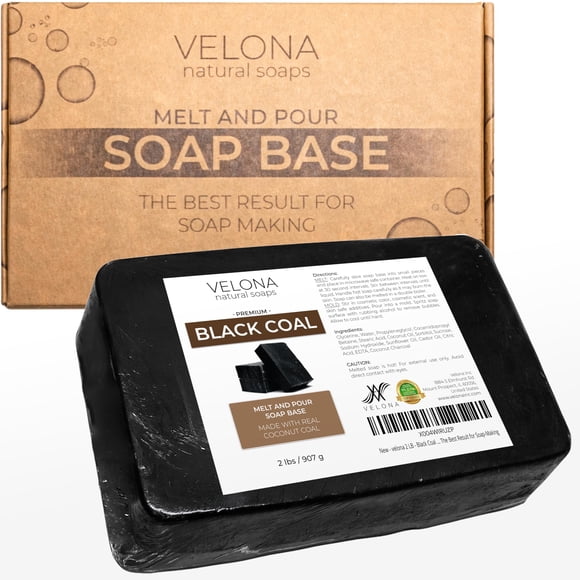 Base de jabón Velona 907 g Carbón negro libre de SLS/SLES