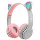 thumbnail image 1 of Audifonos Bluetooth Orejas De Gatito RGB Over Ear Gris Rosa, 1 of 3