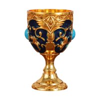 Bothyi - Copa Medieval Vintage, Regalo De Aniversario, Novedosa Decoración Multiusos Para Escritorio, Dorada Y Azul.