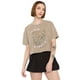 thumbnail image 1 of Polera Mujer Fun Manga Corta Crop Café Acid Wash Corona, 1 of 5