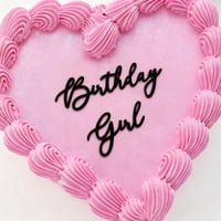 Cake Topper Snvpnyd Birthday Girl, Acrílico, Negro