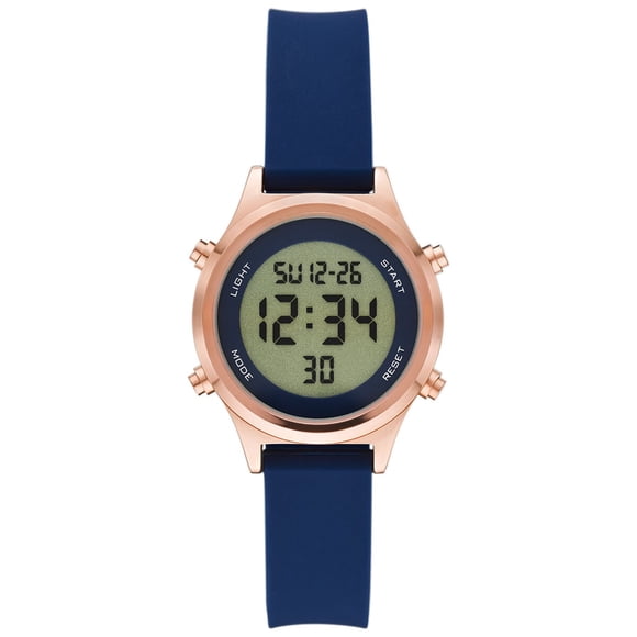Reloj Digital Time and Tru Rose Gold Correa Silicona Azul