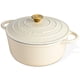 thumbnail image 1 of Olla holandesa Nuovva de hierro fundido esmaltado de 6,4 litros con tapa de color crema, 1 of 9