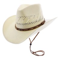 Sombrero Stetson Santa Fe Natural Ala 9 Cm Con Correa Para La Barbilla