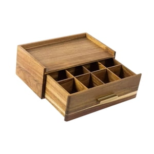 Magideal - Organizador De Bolsitas De Té De Madera, Baúl Para Estación De Té, Ahorra Espacio Con Múltiples Compartimentos, Soporte Para Bolsitas De Té, Cajón De
