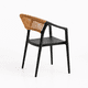thumbnail image 3 of Silla Ratán Negra Moderna Con Brazos Para Comedor O Living, 3 of 8