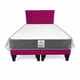thumbnail image 1 of Cama Europea de 2 Plazas Fucsia Felpa + Colchon Semi Ortopedico 2 Plazas, 1 of 2