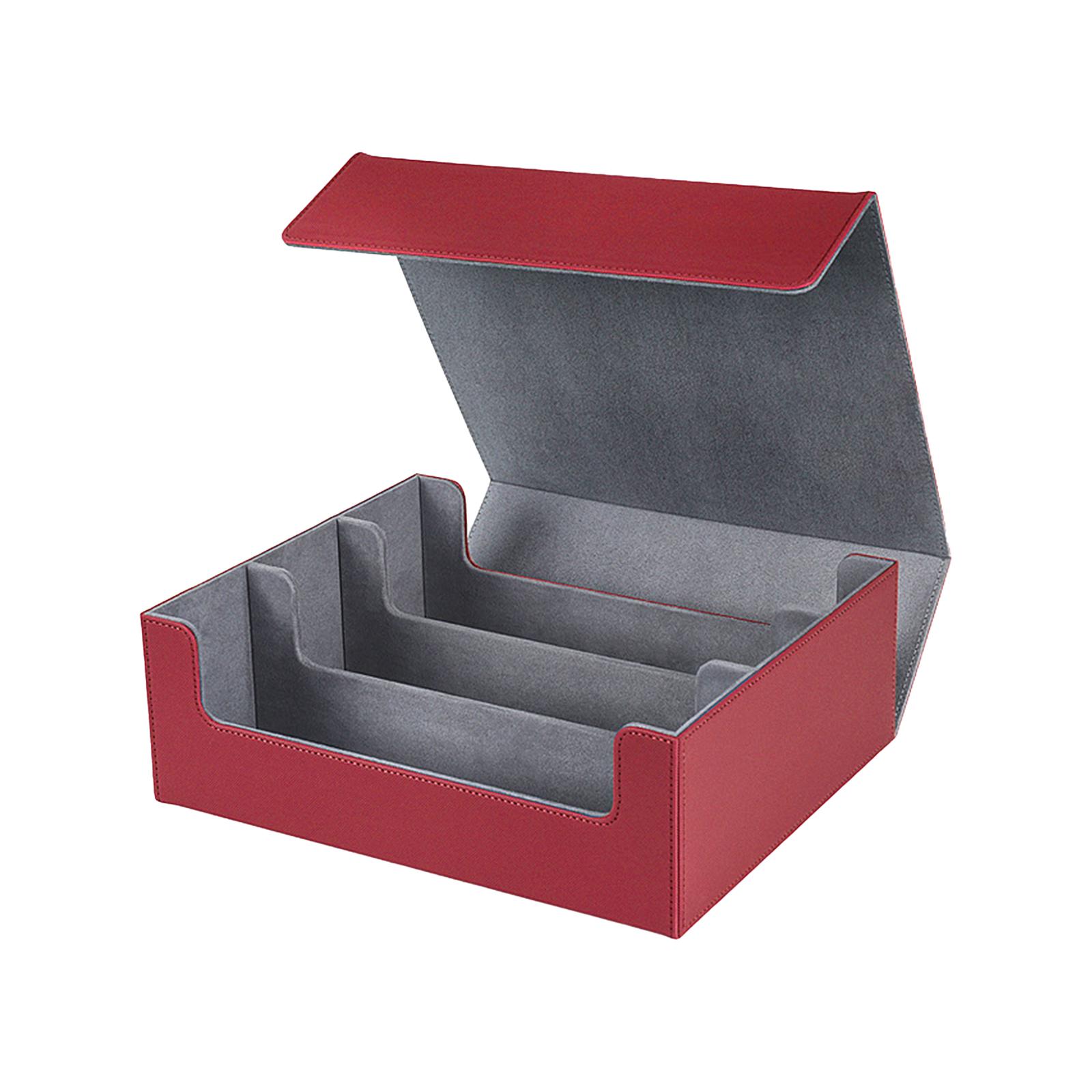 Magideal - Estuche Para Cartas Con Capacidad Para Más De 1800 Cartas, Resistente Y Protector, Ideal Como Regalo Para Coleccionistas. Rojo En Gris