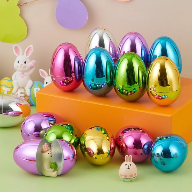 12 Huevos De Pascua De Plástico Decorativos – Sorpresa Reutilizable Para Rellenar Con Dulces O Regalos, Colores Y Patrones Variados, Ideales Para Búsquedas De Huevos Y Decoración En Pascua