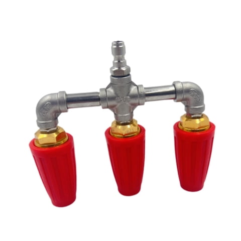 Ioensy - Lavadora De Presión De La Boquilla Triple Fácil Instalación De La Turbina Giratoria Boquilla Roja