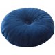 thumbnail image 1 of XmhyTop Almohada decorativa redonda plisada, terciopelo suave y felpa neutra, 1 pieza, 14 pulgadas de diámetro, cojín de asiento, Estilo E, Azul, 1 of 5