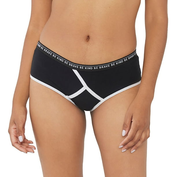 BoyShort Mujer Cotton Negro Corona