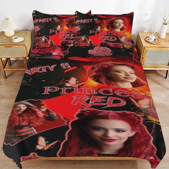 Descendants Bedding Sets Ultra Soft Skin-Friendly Duvet Cover 3 Piece, Cute Comforter Cover Bed Set for Boys Girls Kids