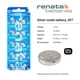 thumbnail image 2 of Batería Renata 397 SR726SW, 1,55 V, óxido de plata (2 unidades), 2 of 7