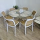 thumbnail image 1 of Comedor Mesa Warwick Vidrio 120cm + 6 sillas Delta Blanco, 1 of 3