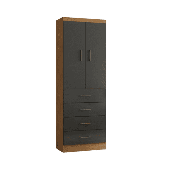 Closet 2 Puertas 4 Cajones Café Negro