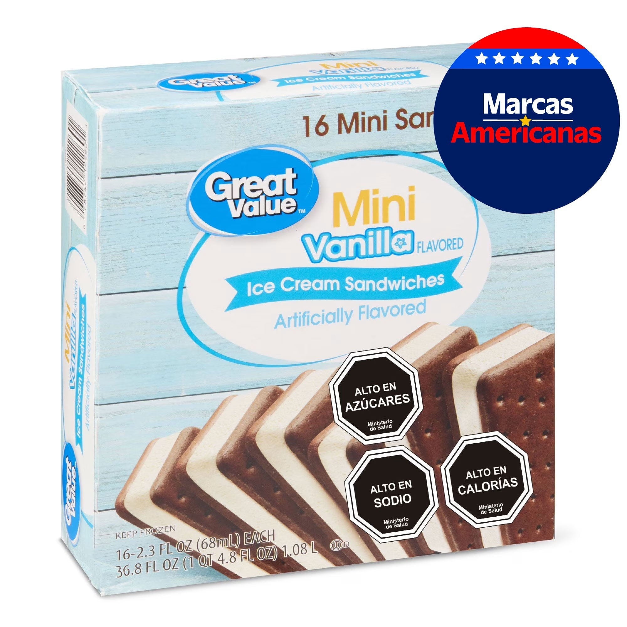 Helado Sándwich De Vainilla Multipack Caja 16 Un Great Value