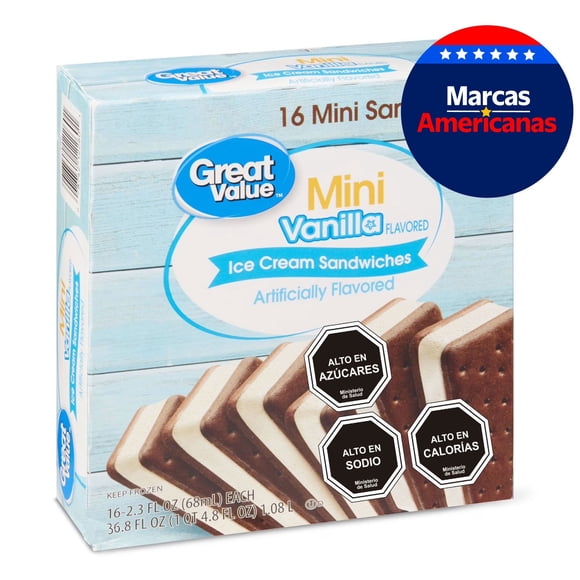 Helado Sándwich de Vainilla Multipack Caja, 16 Un