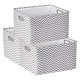 thumbnail image 1 of Gran contenedor de tela con asas para estantes de armario, 3 piezas de cesta de almacenamiento plegable para organizar ropa, libros, color marrón claro 15.7*11.8*9.8in, 1 of 6