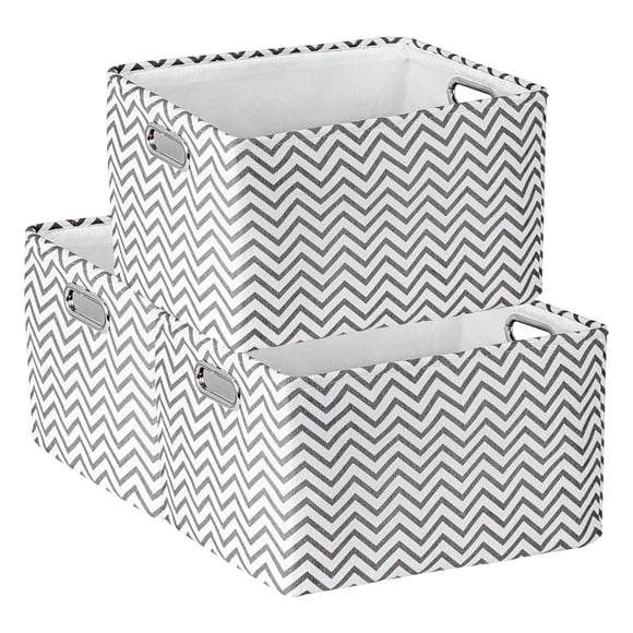 Gran contenedor de tela con asas para estantes de armario, 3 piezas de cesta de almacenamiento plegable para organizar ropa, libros, color marrón claro 15.7*11.8*9.8in