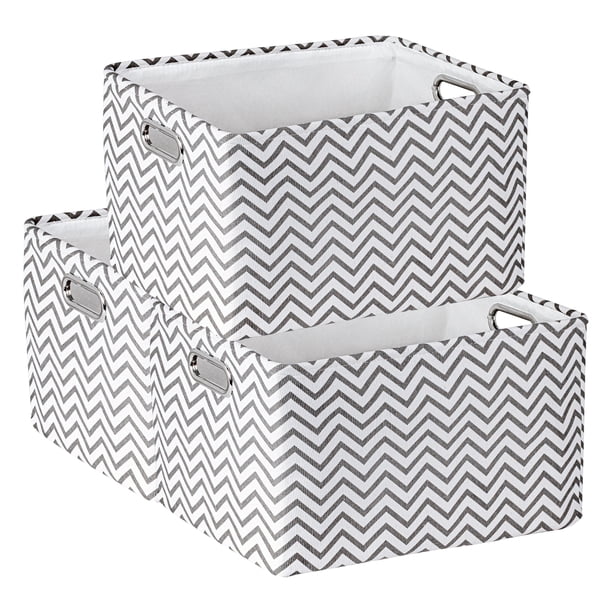 Gran contenedor de tela con asas para estantes de armario, 3 piezas de cesta de almacenamiento plegable para organizar ropa, libros, color marrón claro 15.7*11.8*9.8in
