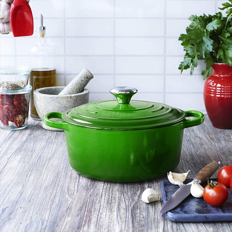 Briva - Cacerola Hierro Redonda Verde 31.5*25*12 Cm