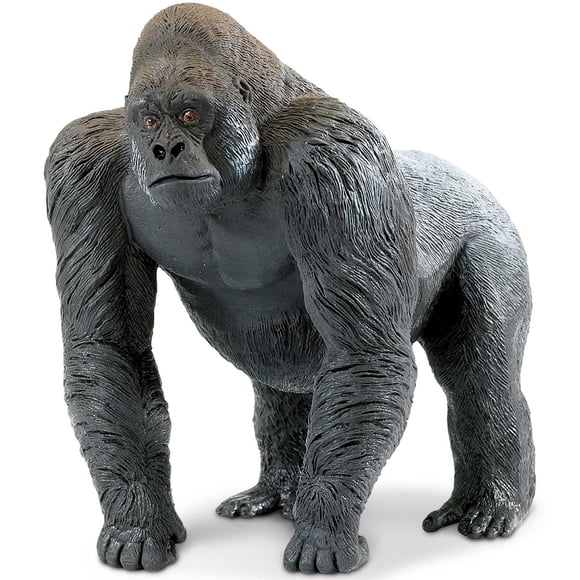 Figura de gorila realista con espalda plateada de Safari Ltd., 15,9 cm