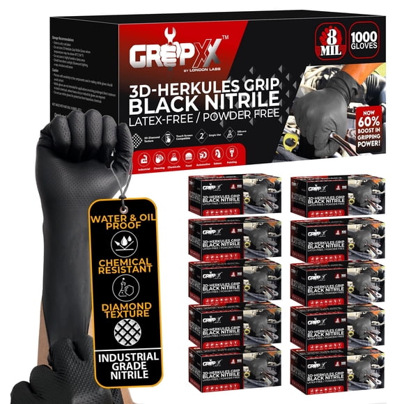 Guantes Protectores Herkules Grip Nitrile 8mil Black