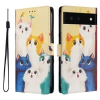 Foxdock Funda Tipo Cartera Para Google Pixel 6 Con Soporte Y Correa – Diseño De Patrones Lindos