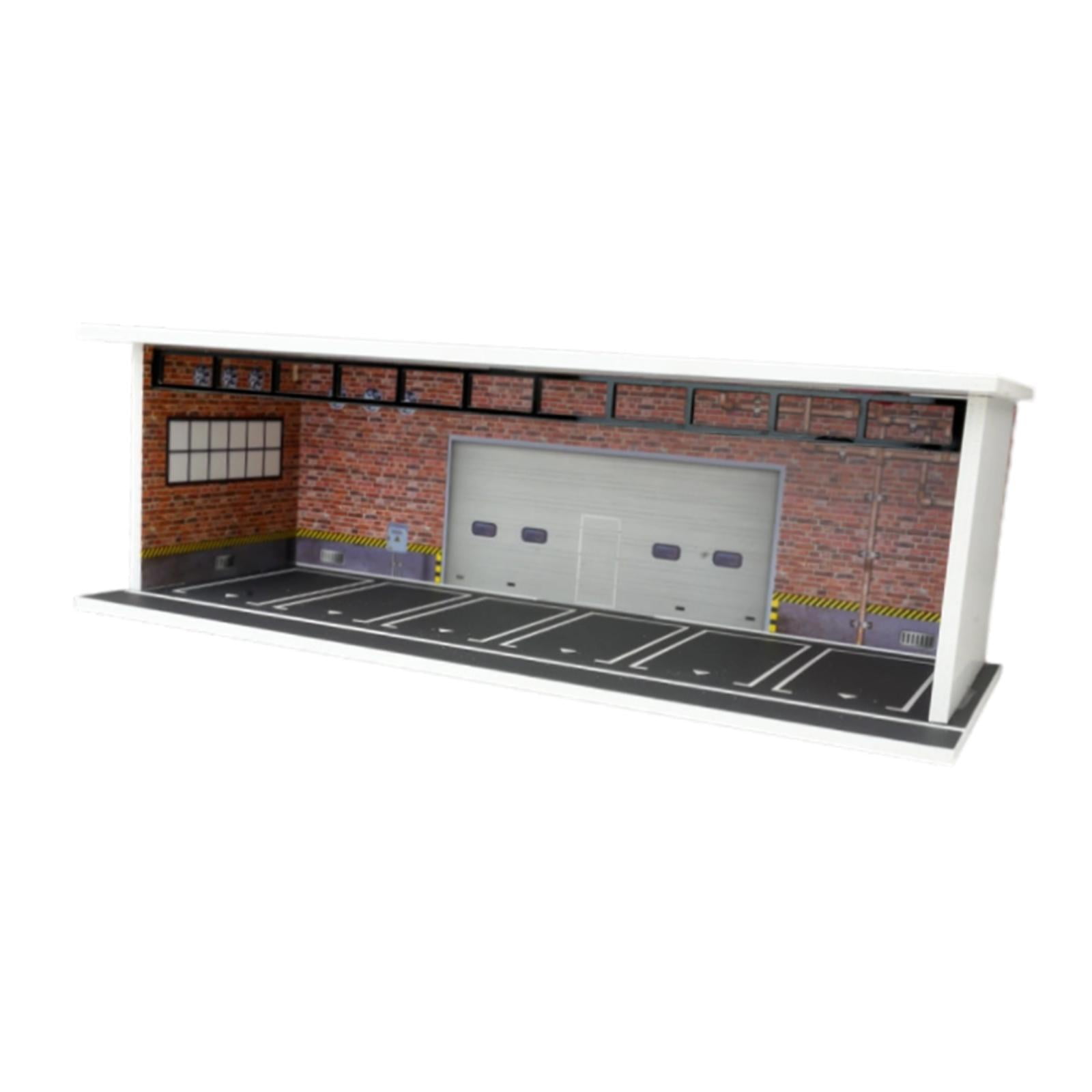 Magideal - 1/64 Modelo De Exhibición De Automóviles Caja De Almacenamiento De Autos De Juguete Garaje Diorama Decoración Decoración Asamblea De Bricolaje Escena Estilo A