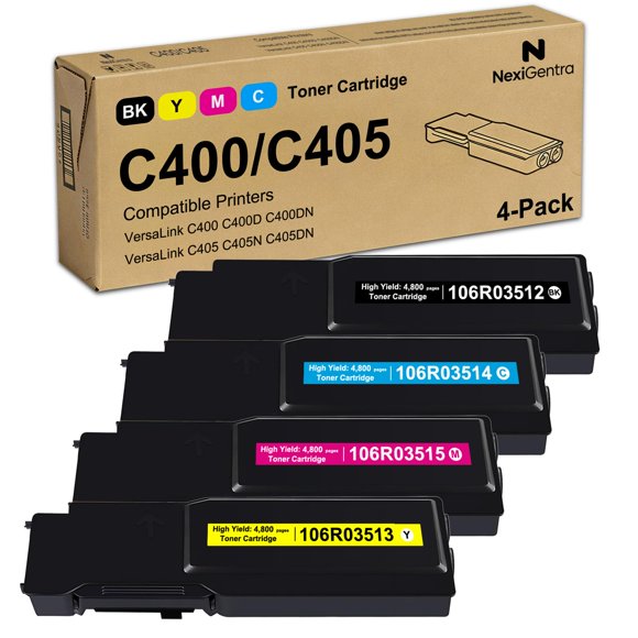 Cartucho de tóner NexiGentra C400 C405 de alta capacidad – Pack de 4