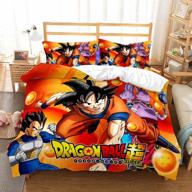 Dragon Ball Z Bed Set Quilt Cover 3D Anime Figure Son Goku Printed Bedding Bed Spead Kids Bedroom Bed Duvet Cover