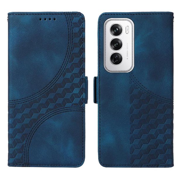 Carcasa FOXDOCK OPPO Reno 12 5G de cuero PU, diseño acolchado clásico, protección contra caídas y rayones