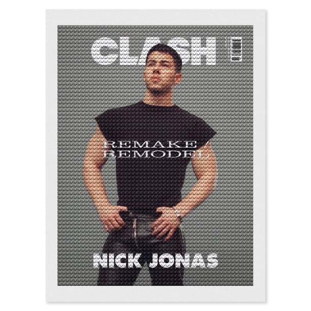 Nick Jonas Kits de Pintura de Diamantes para Adultos 5D DIY Diamond Art Kits Full Drill Diamond Dots para Regalo Decoración de Pared y Relajación Artes de Gemas 30*40cm
