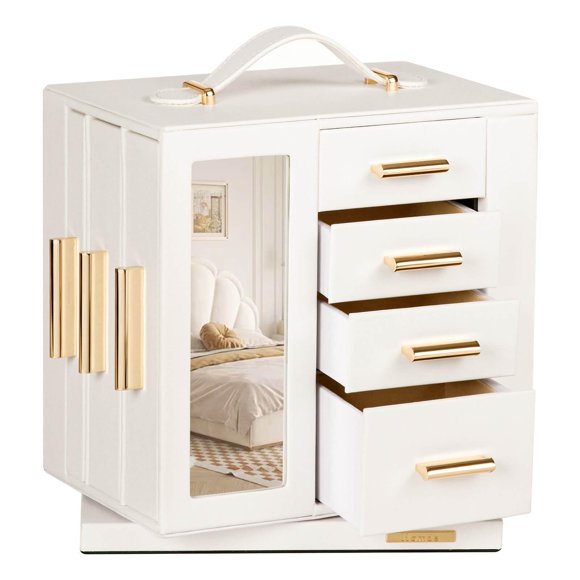 Caja de joyería Homde de 7 cajones giratoria de terciopelo