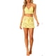 thumbnail image 2 of INSPIRE CHIC Conjunto de Cobertura de Ganchillo Bohemio para Mujer, Top sin Mangas con Aberturas y Mini Falda a Juego para Vacaciones en la Playa, L Amarillo, 2 of 6