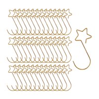 Magideal - 100 Uds. Ganchos Para Árbol De Navidad Con Forma De Estrella, Ganchos Para Adornos Navideños Para Fiestas, Suministros De Navidad, Perchas Para Árbole Oro