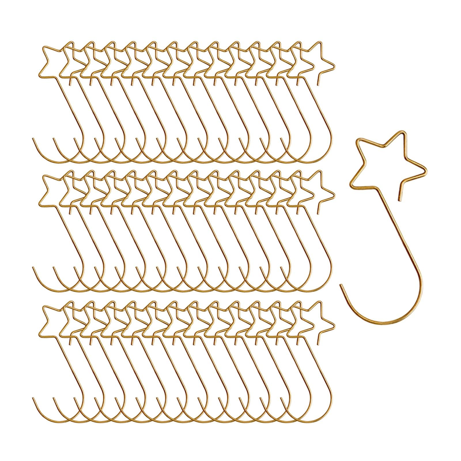 Magideal - 100 Uds. Ganchos Para Árbol De Navidad Con Forma De Estrella, Ganchos Para Adornos Navideños Para Fiestas, Suministros De Navidad, Perchas Para Árbole Oro