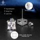thumbnail image 5 of Aretes MDFUN 18K Chapados en Oro Blanco con CZ Cuadrados 5 Pares, 5 of 8